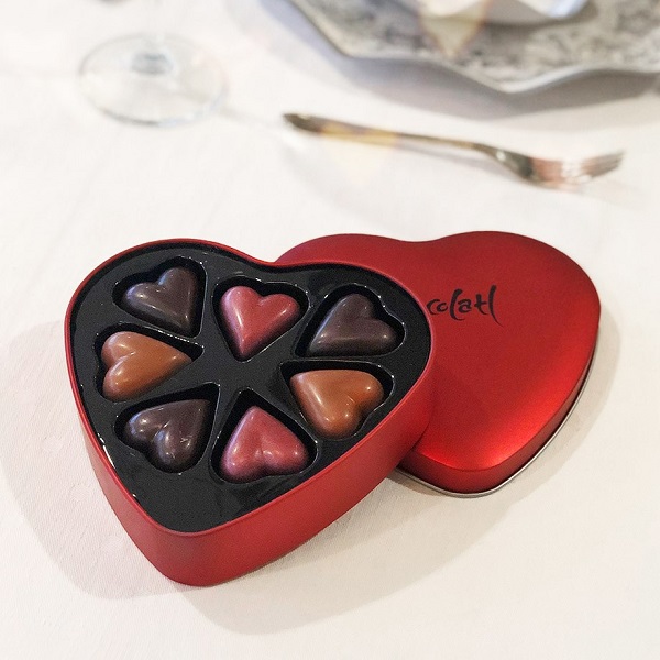 Hjärtformad chokladask