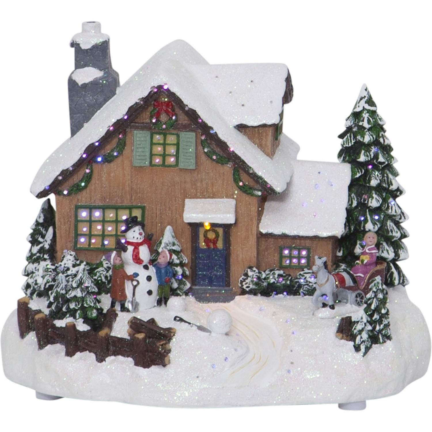 Julby med barn och snögubbe