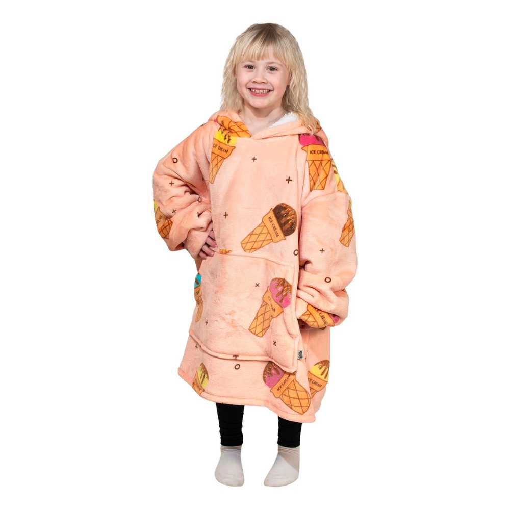 snug rug hoodie för barn med motiv av glassar
