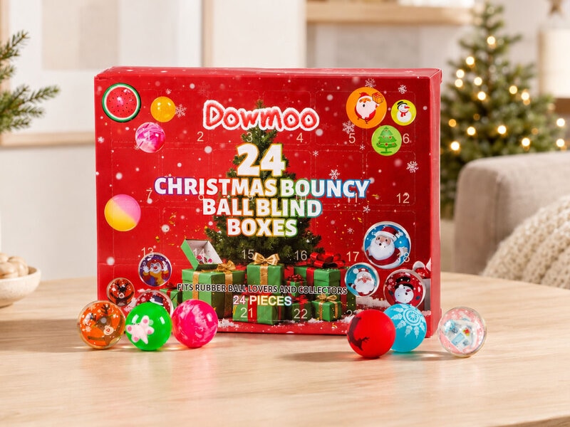 Adventskalender med studsbollar