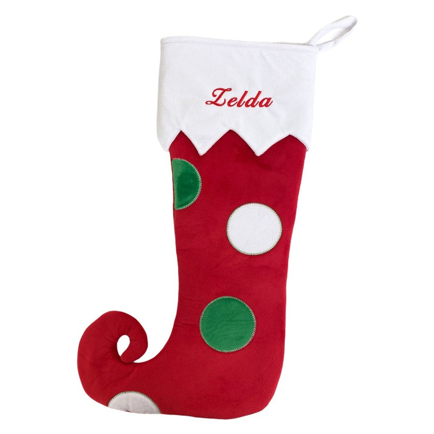 Julstrumpa med broderat namn