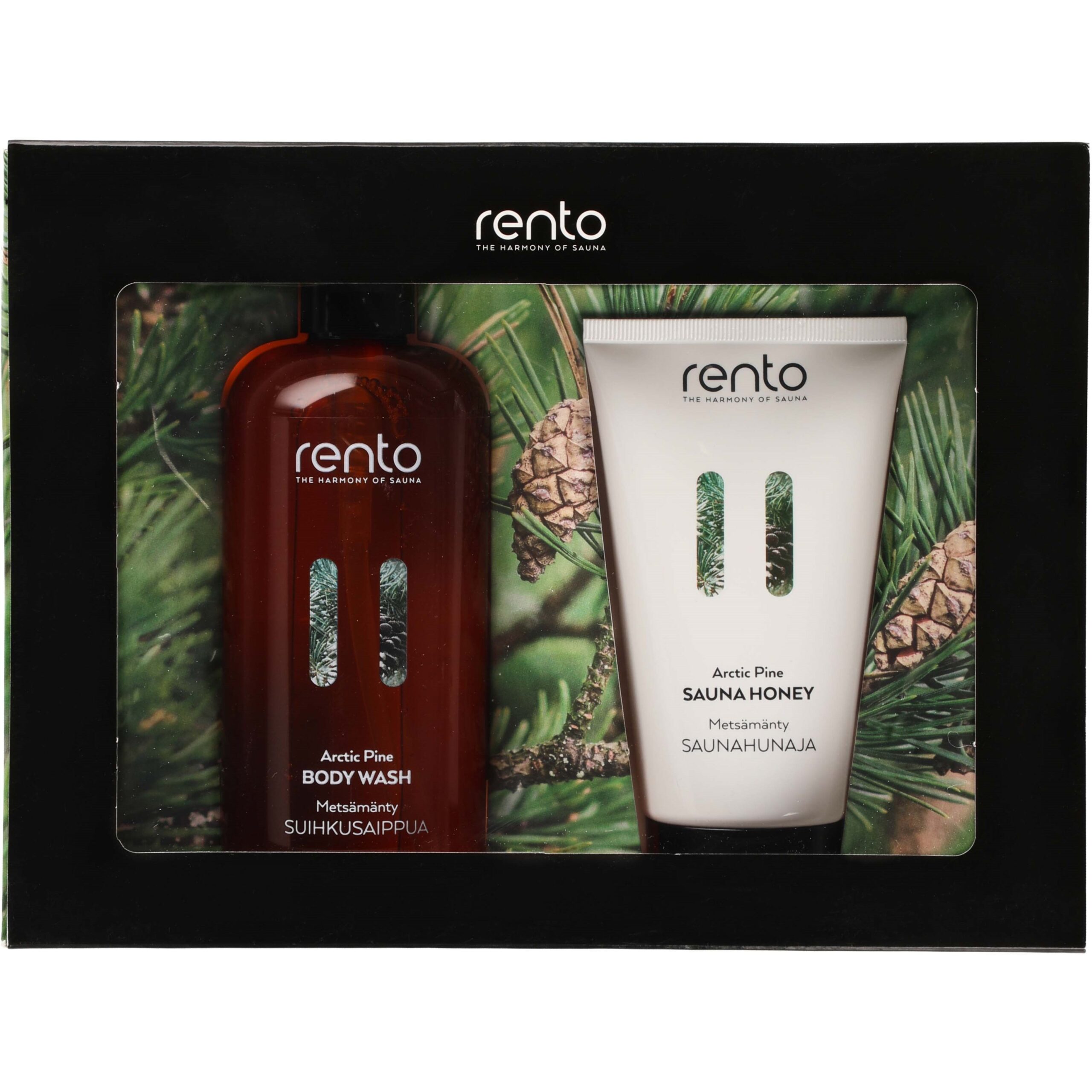 Rento gåvoset – duschtvål & bastuhonung Arctic Pine
